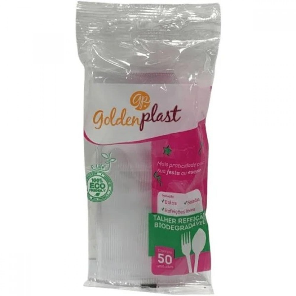 GARFO REFEIÇAO CRISTAL BIODEGRADAVEL GOLDENPLAST C/50 REF.PK