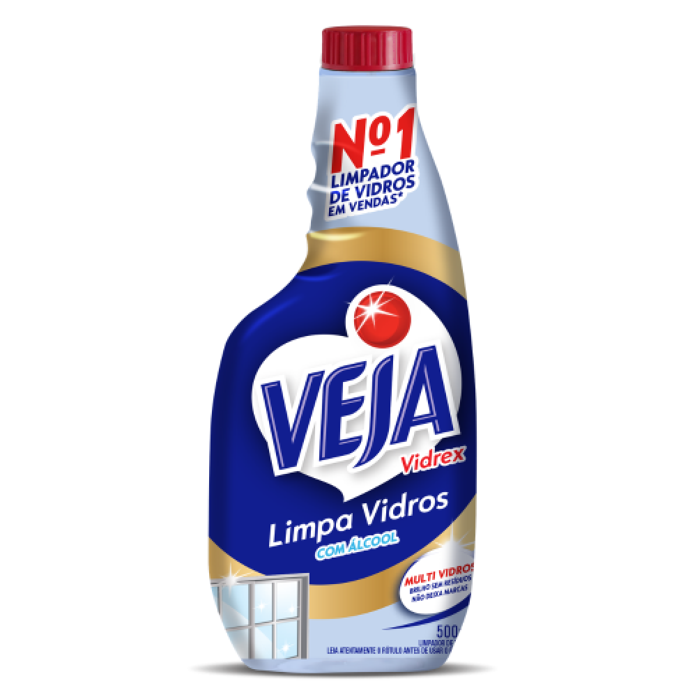 REFIL LIMPA VIDROS VIDREX C/ ALCOOL 500ML VEJA