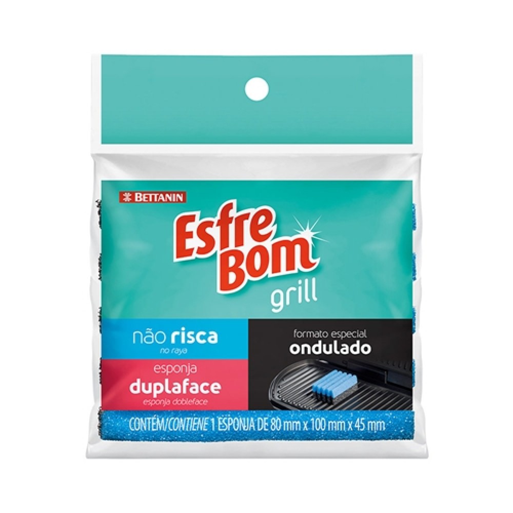 ESPONJA DUPLA FACE GRILL ESFREBOM REF.BT488