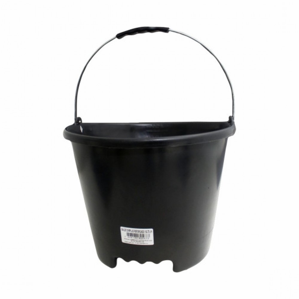 BALDE PLASTICO 12L PRETO REFORCADO BOMPACK