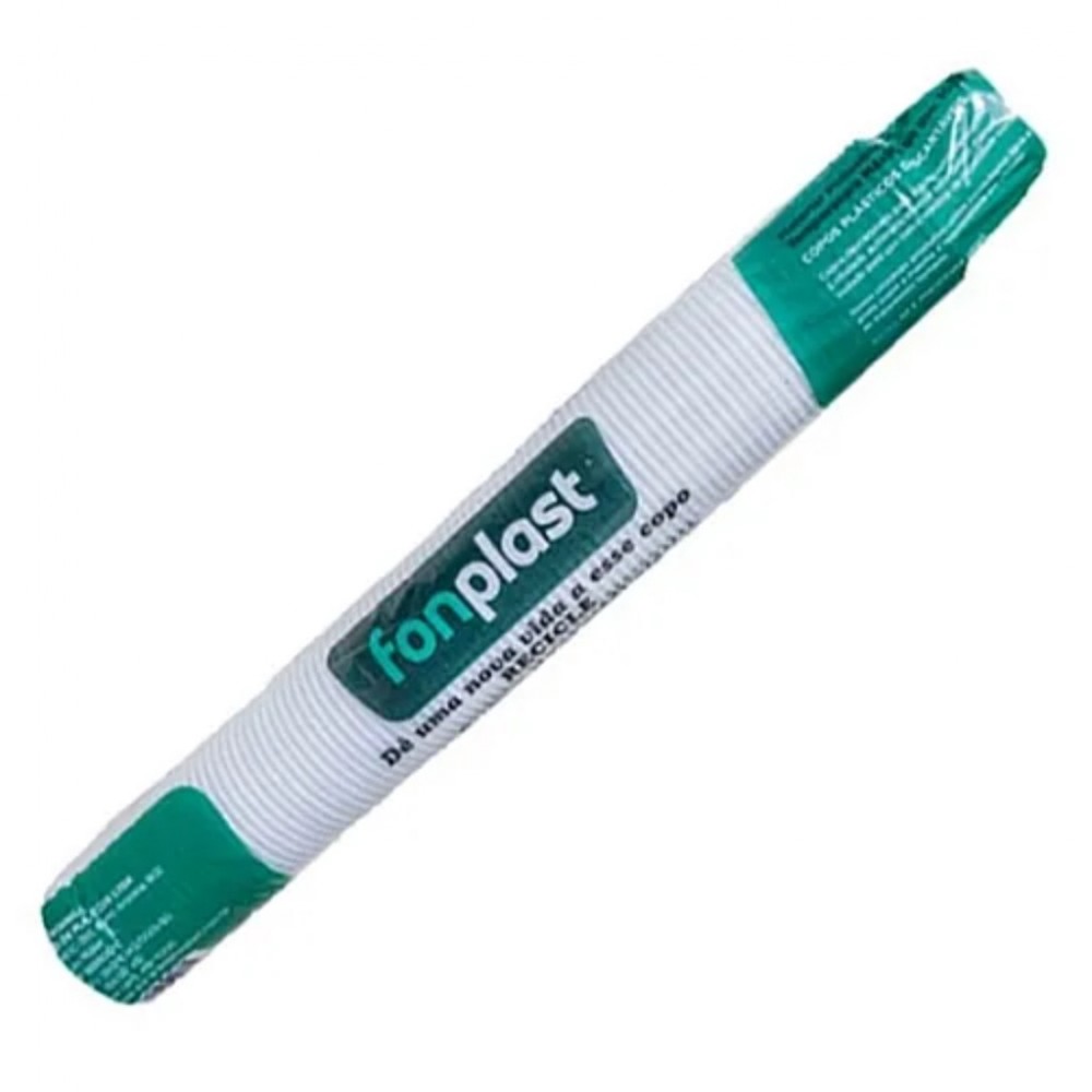 COPO DESCARTAVEL BRANCO 180ML FONPLAST C/100