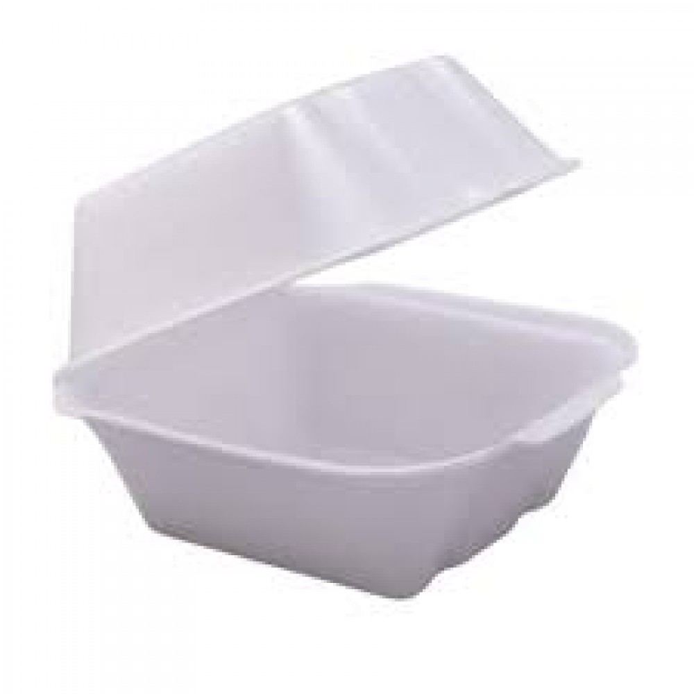 EMBALAGEM ISOPOR QUADRADA H2 ARTICULADA HAMBURGUEIRA TOTALPLAST C/10 REF.TH2