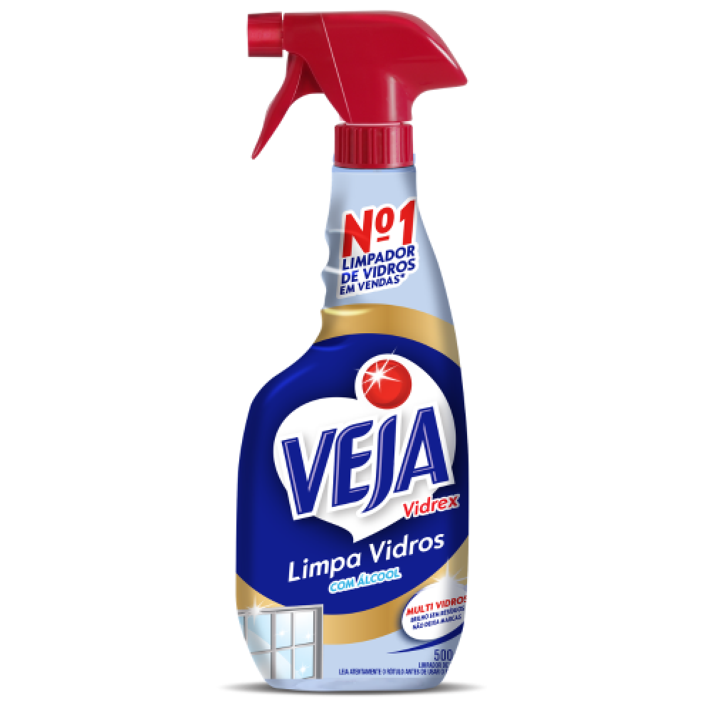 LIMPA VIDROS VIDREX C/ ALCOOL CONJUNTO 500ML VEJA