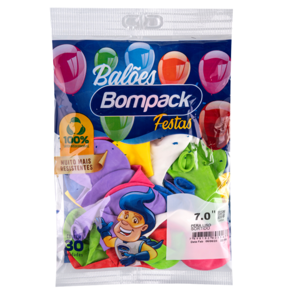 BALAO LISO N7 MISTO C/30 BOMPACK