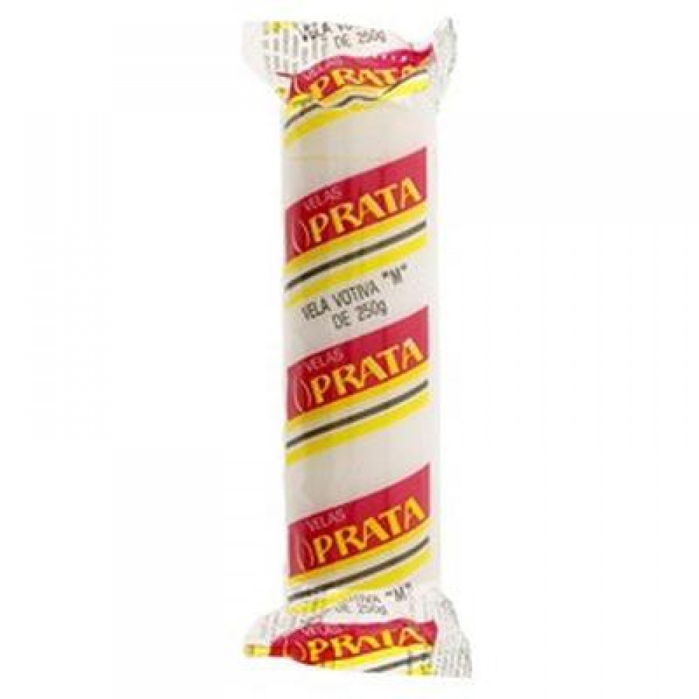 VELA 7 DIAS MEDIA BRANCA 250G PRATA
