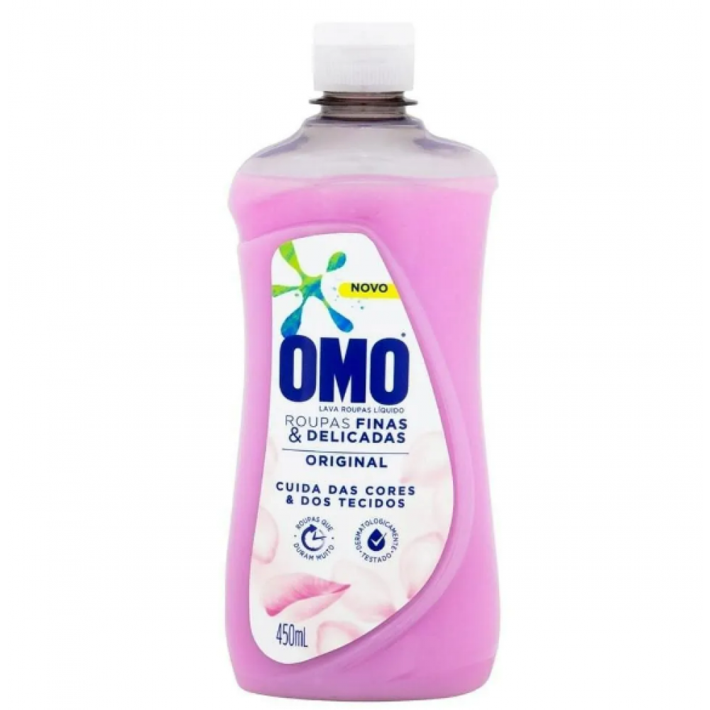 LAVA ROUPAS LIQUIDO ORIGINAL ROUPAS FINAS E DELICADAS 450ML OMO