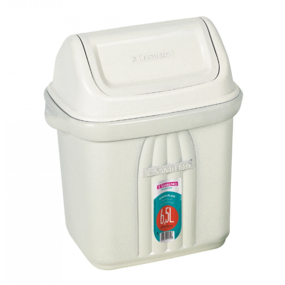 LIXEIRA PLASTICA P/ PIA C/ TAMPA BASCULANTE 6,5L SANREMO REF.278
