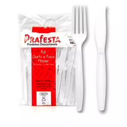 KIT GARFO E FACA MASTER BRANCA PRAFESTA C/25 REF.PK