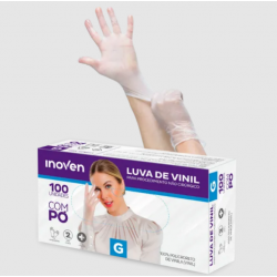 LUVA VINIL C/ PO GRANDE INOVEN C/100