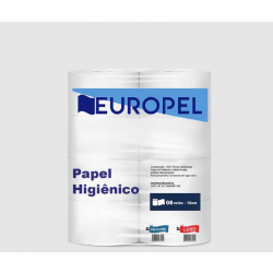 PAPEL HIGIENICO ROLAO 100% CELULOSE 300M EUROPEL C/08