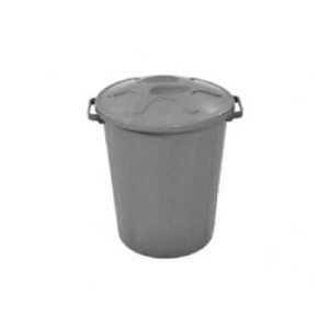 LIXEIRA PLASTICA C/ TAMPA CINZA 60L JSN