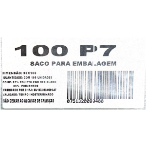SACO LIXO PRETO BL REFORÇADO 7KG 100L C/100
