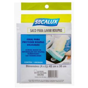 SACO LAVAR ROUPAS C/ ZIPER PEQUENA SECALUX REF.391020