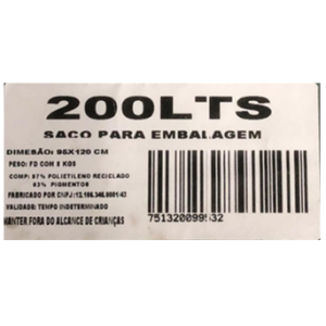 SACO LIXO PRETO REFORCADO 4,5KG 200L C22