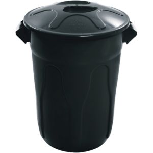 LIXEIRA PLASTICA C TAMPA PRETA 100L JSN
