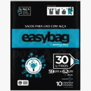 SACO LIXO PRETO C/ ALÇA 30L EASYBAG C/10